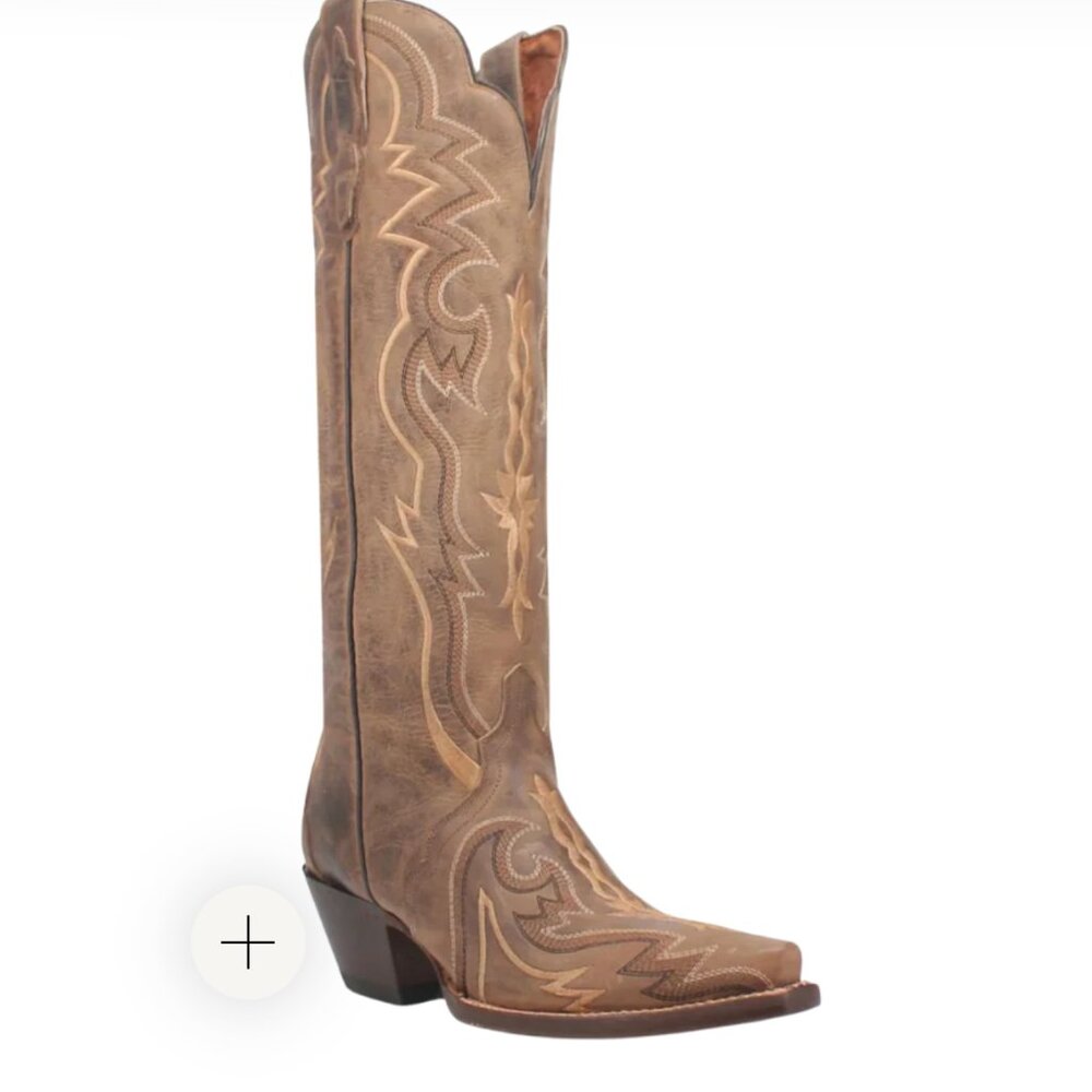 DAN POST SILVIE LADIES TALL BROWN COWBOY BOOTS SIZE 7 NWT